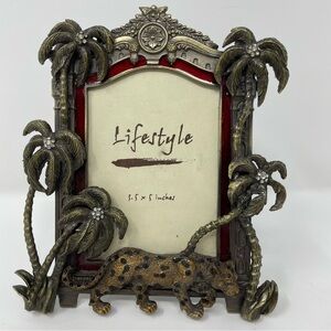 Life tropical leopard metal picture frame